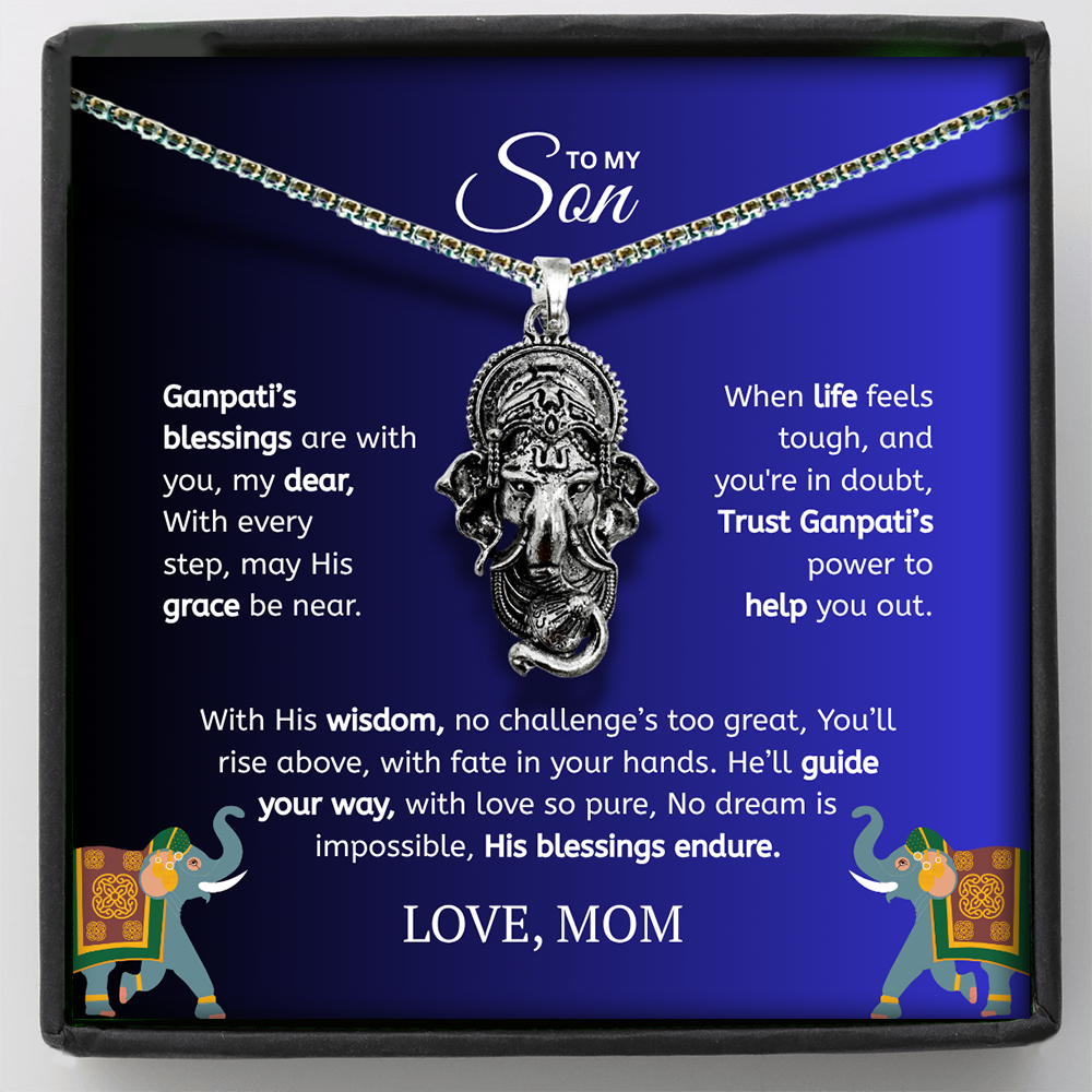 Ganpati Pendant for Son – for Strength, Protection, and Guidance – Spiritual Gift from Mom