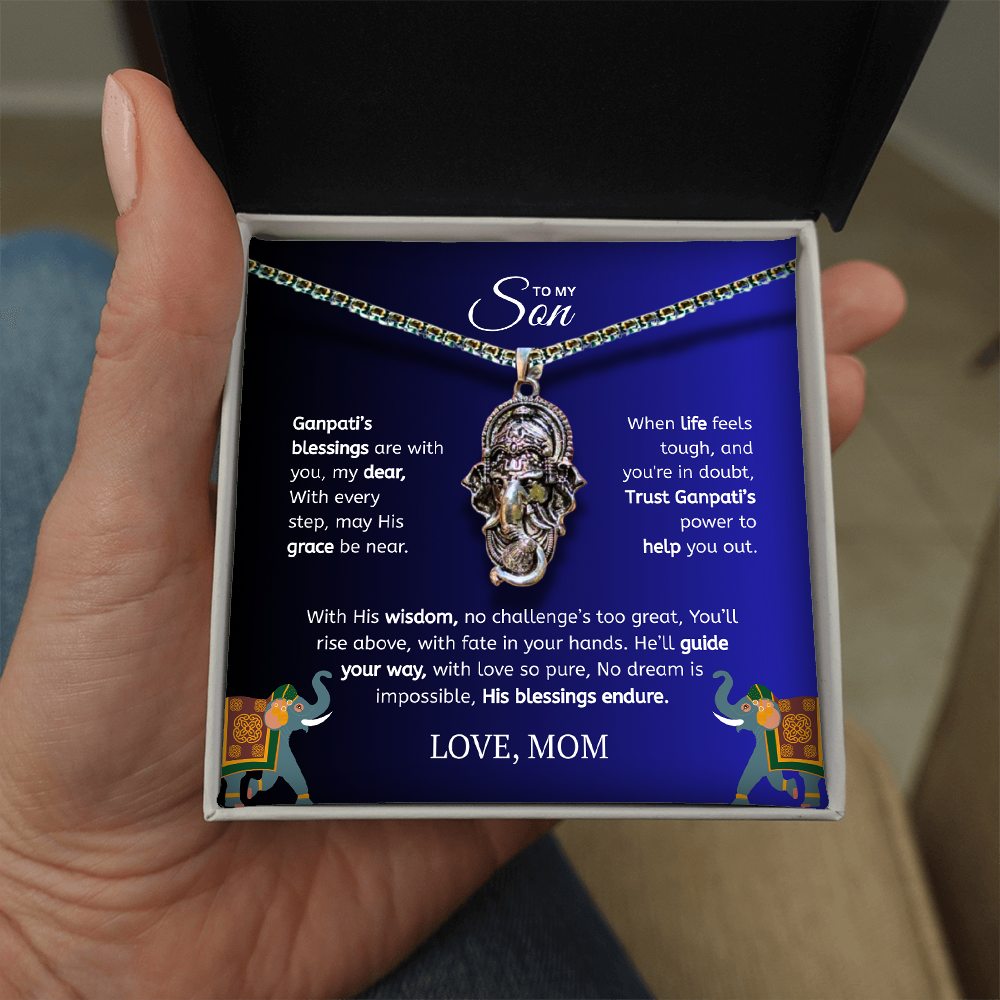 Ganpati Pendant for Son – for Strength, Protection, and Guidance – Spiritual Gift from Mom