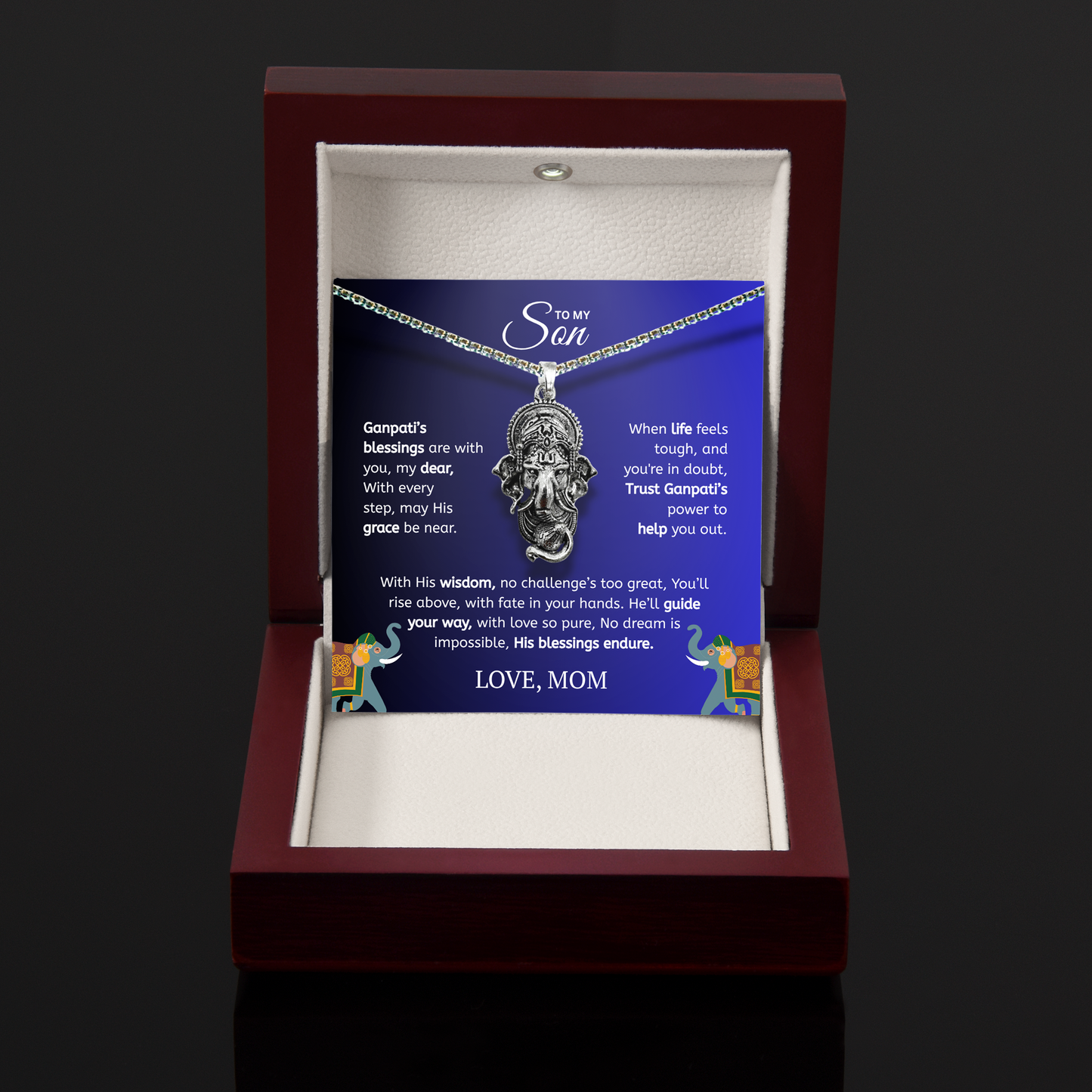 Ganpati Pendant for Son – for Strength, Protection, and Guidance – Spiritual Gift from Mom