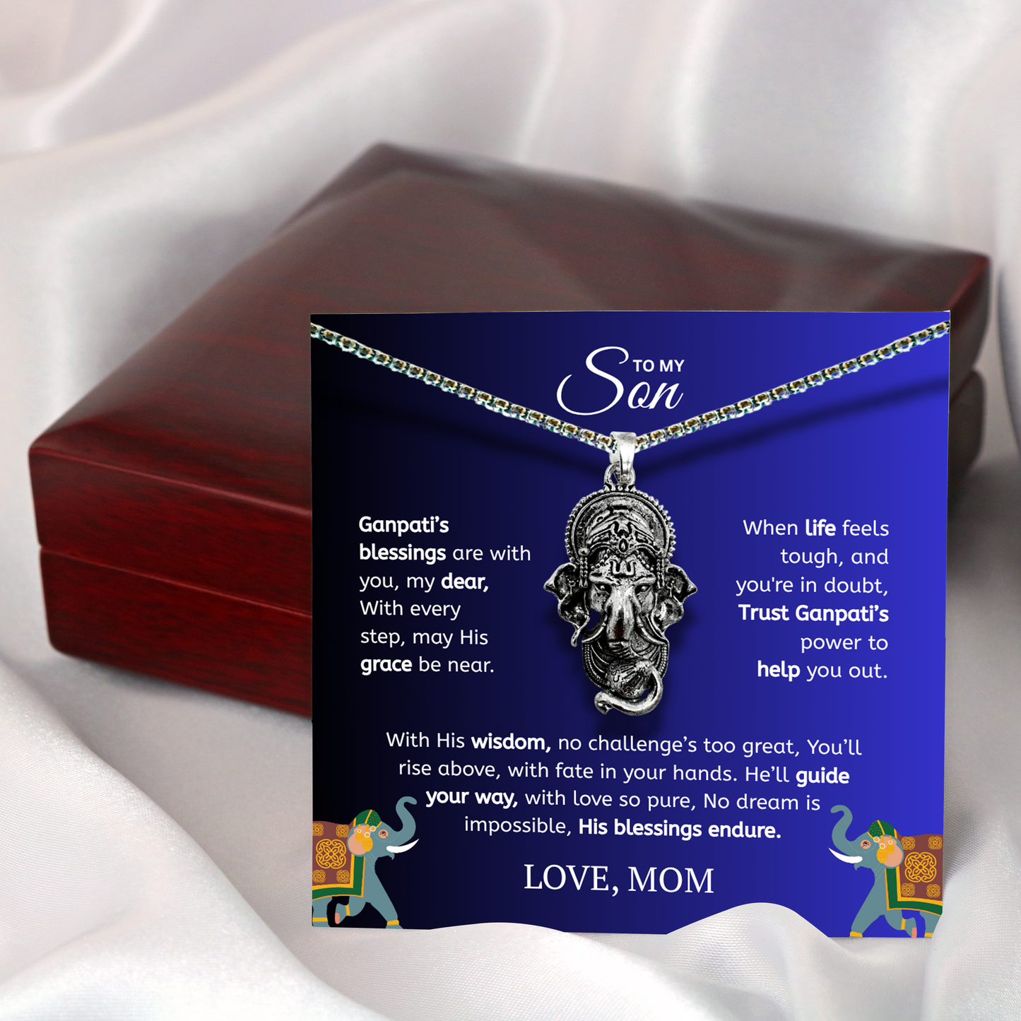 Ganpati Pendant for Son – for Strength, Protection, and Guidance – Spiritual Gift from Mom