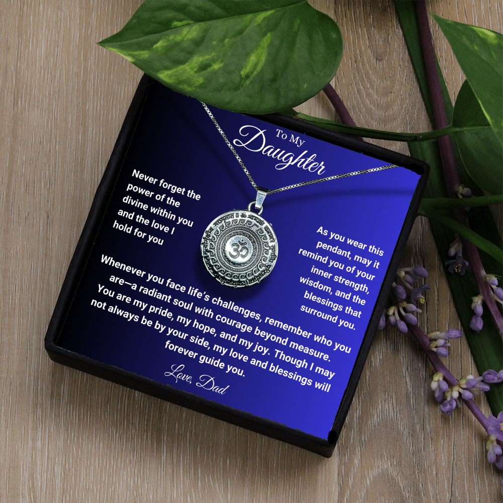 Daughter Maha Mrityunjaya Mantra Om Necklace