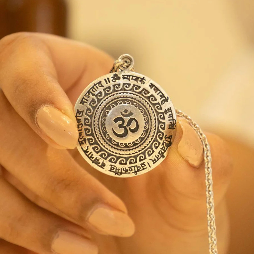 Daughter Maha Mrityunjaya Mantra Om Necklace