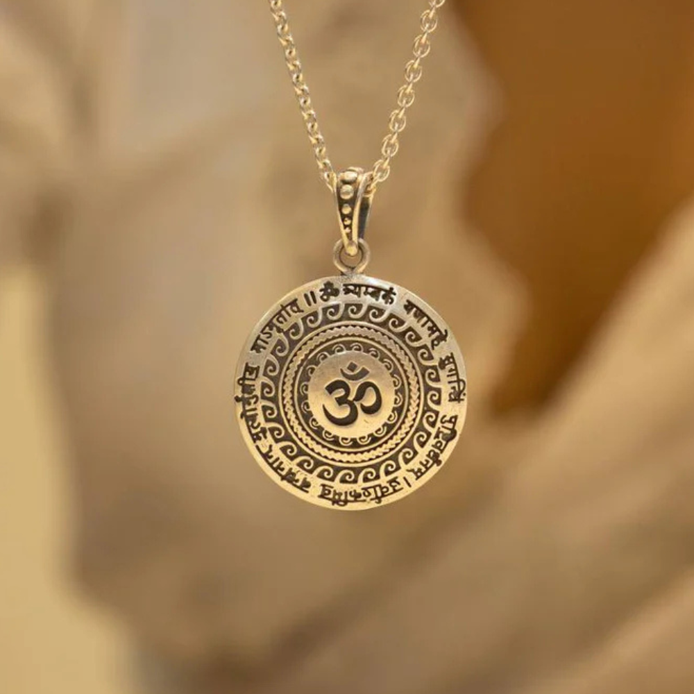 Daughter Maha Mrityunjaya Mantra Om Necklace