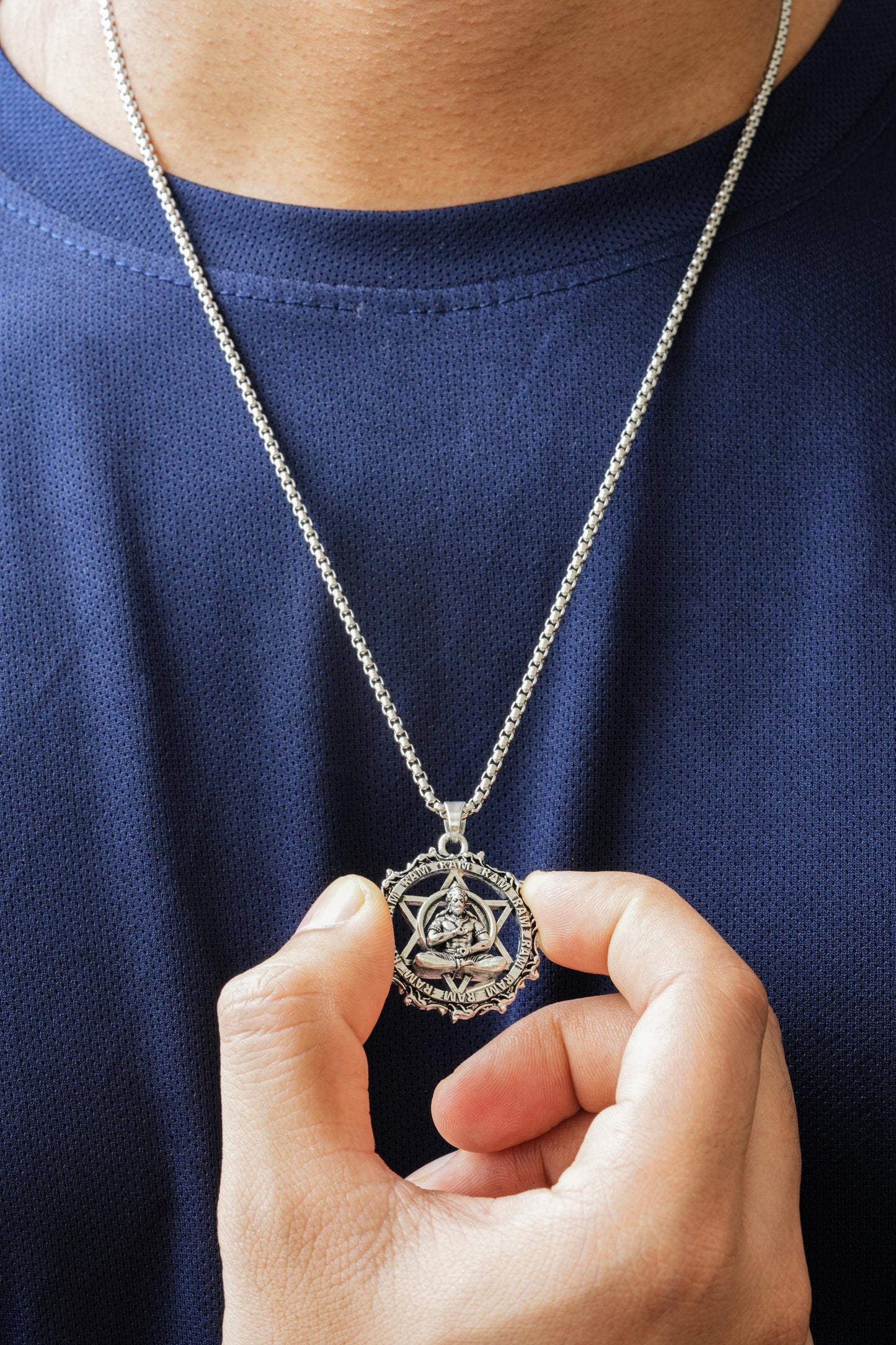 Hanuman Pendant Necklace for Grandson β Spiritual Protection Chain Gift | Lord Hanuman Necklace for Boys