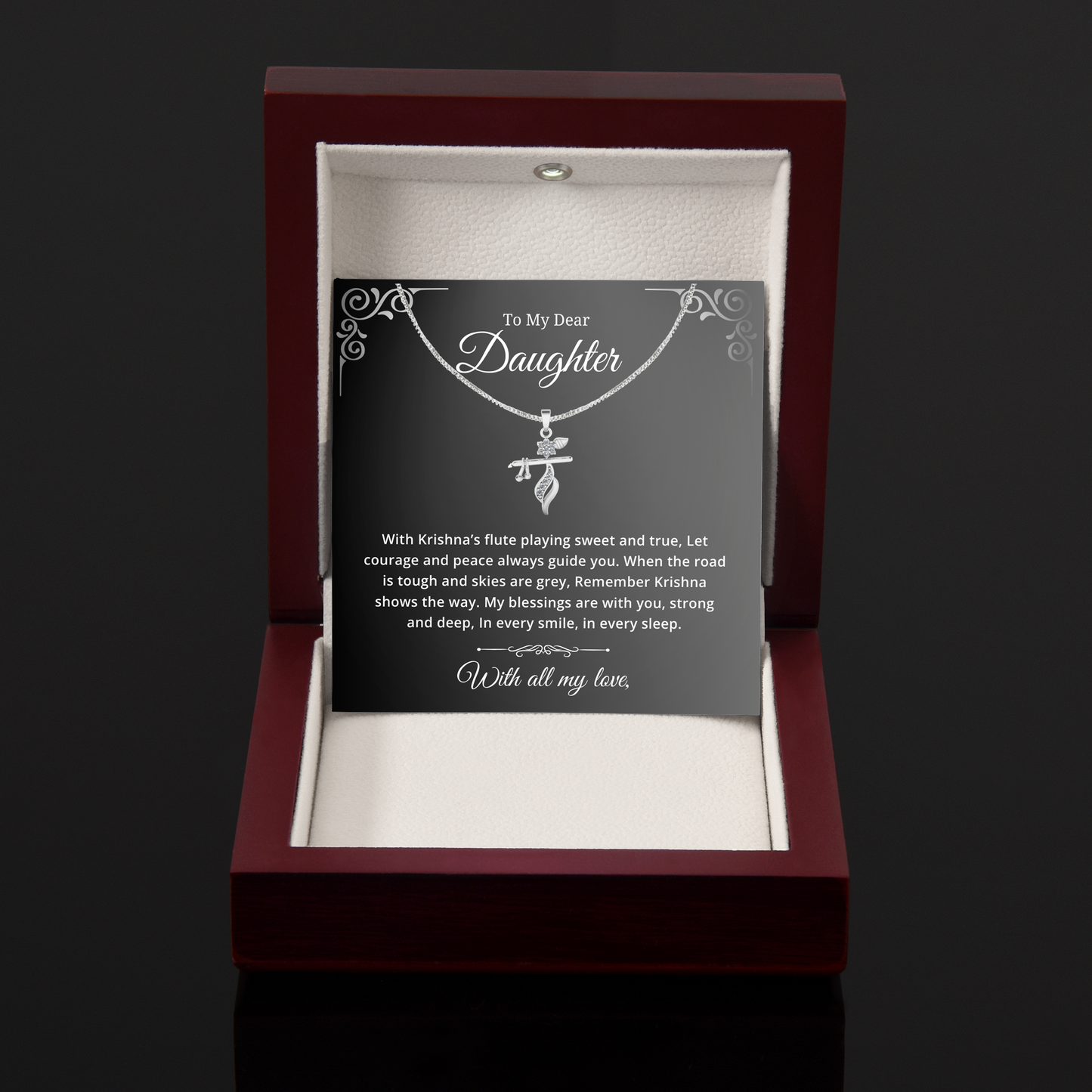 To My Daughter - Beautiful Eternal Blessings Krishna Pendant