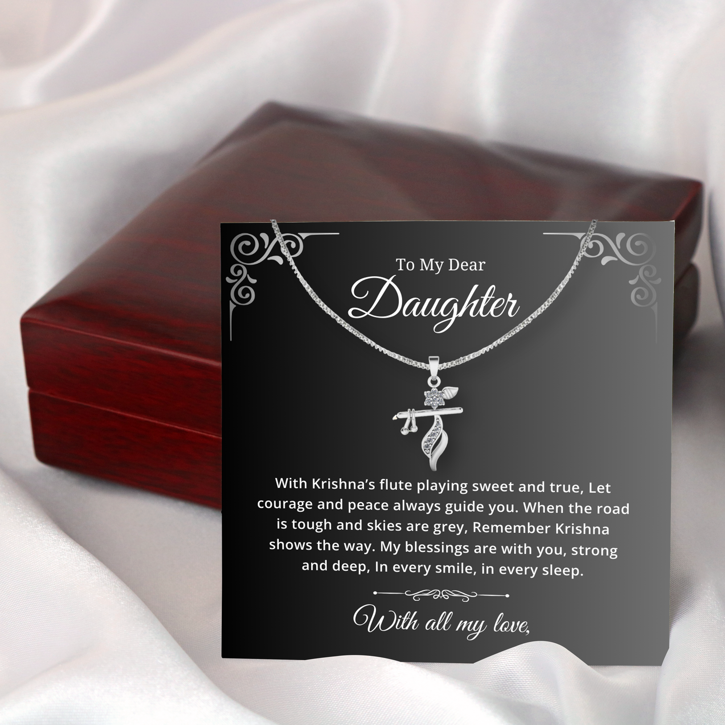To My Daughter - Beautiful Eternal Blessings Krishna Pendant