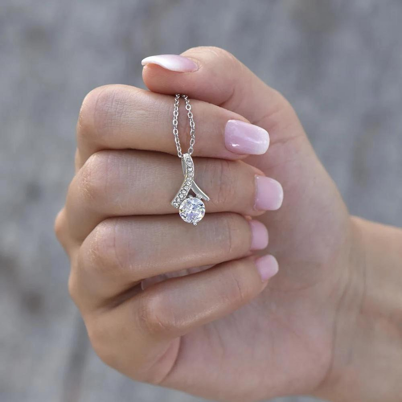 Alluring Beauty Necklace – Elegant CZ Pendant for Granddaughter, Timeless Gift from Grandpa