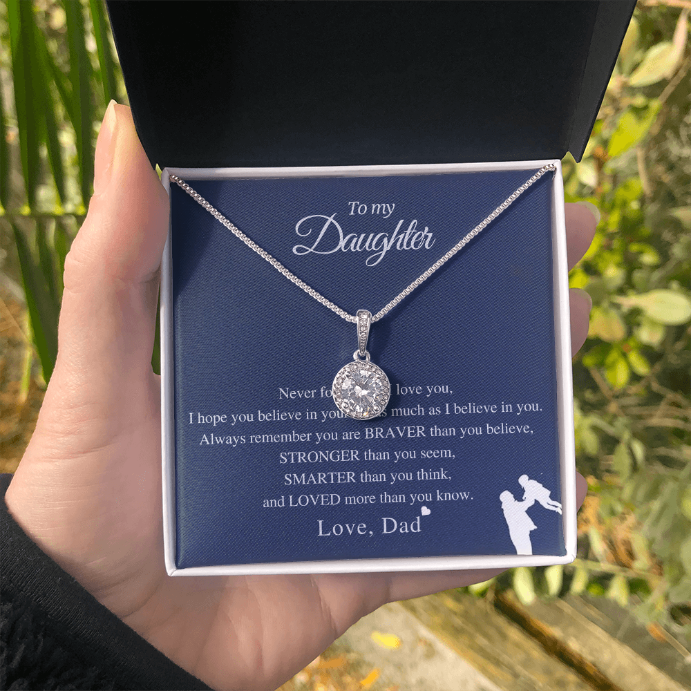 To My Beautiful Daughter - Solitaire Necklace Gift