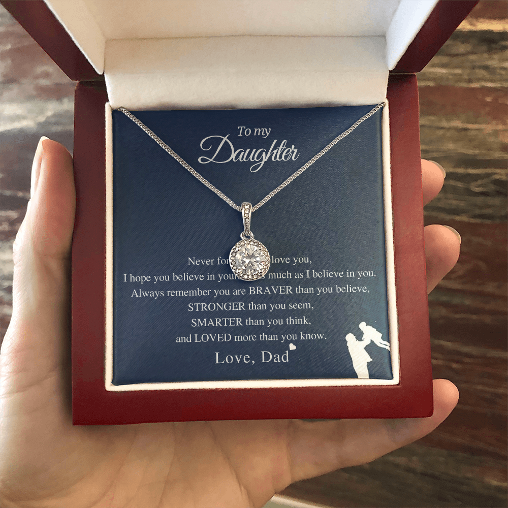 To My Beautiful Daughter - Solitaire Necklace Gift