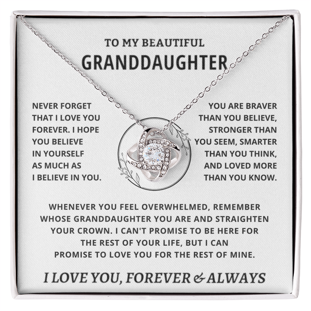 Gift For Granddaughter, "Never Forget That I Love You"