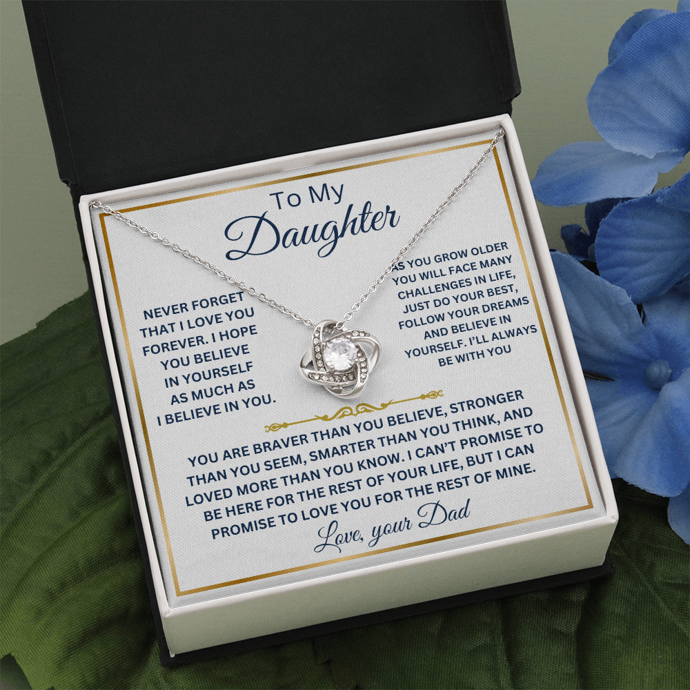 To my Daughter - Love Knot Necklace, from Dad