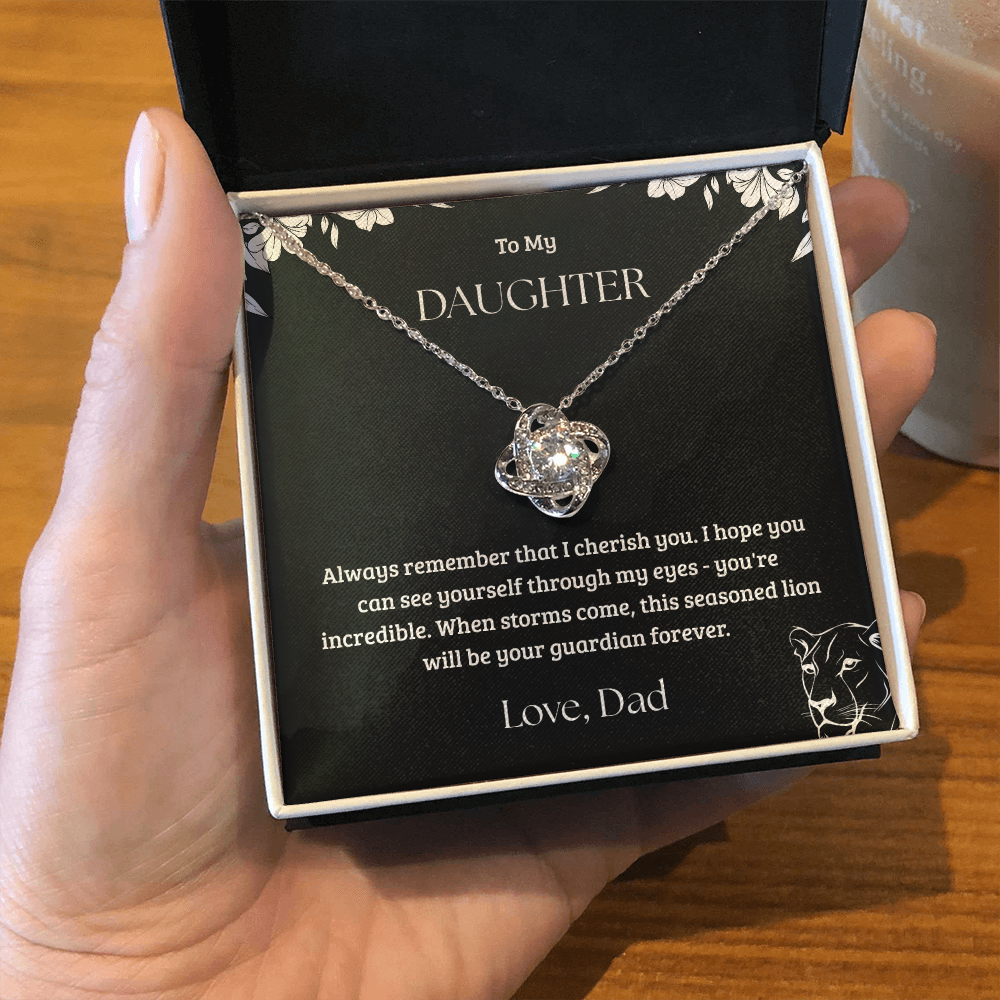 Precious Gift For Daughter - Love Knot Necklace From Dad