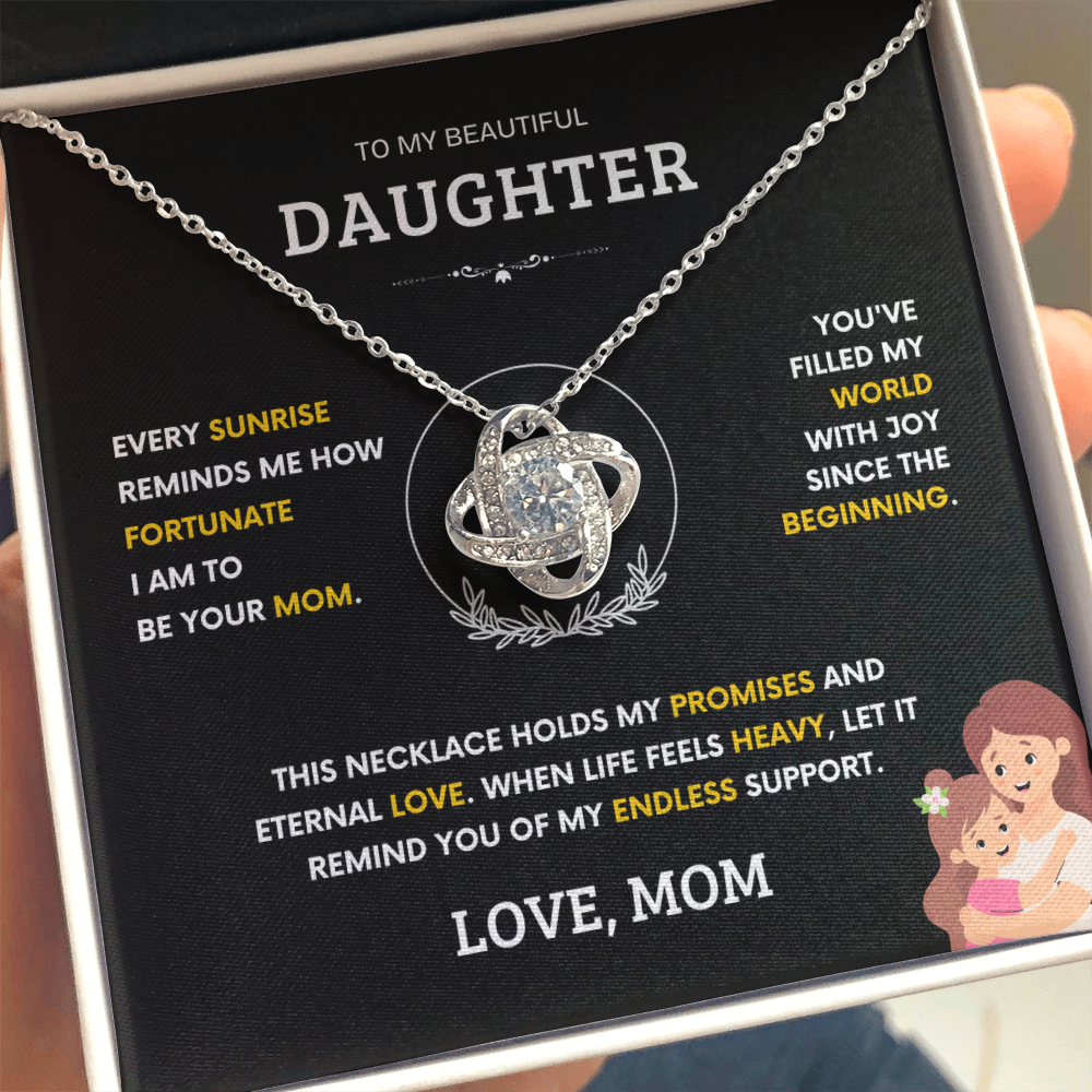 To my Beautiful Daughter - Love Knot Necklace
