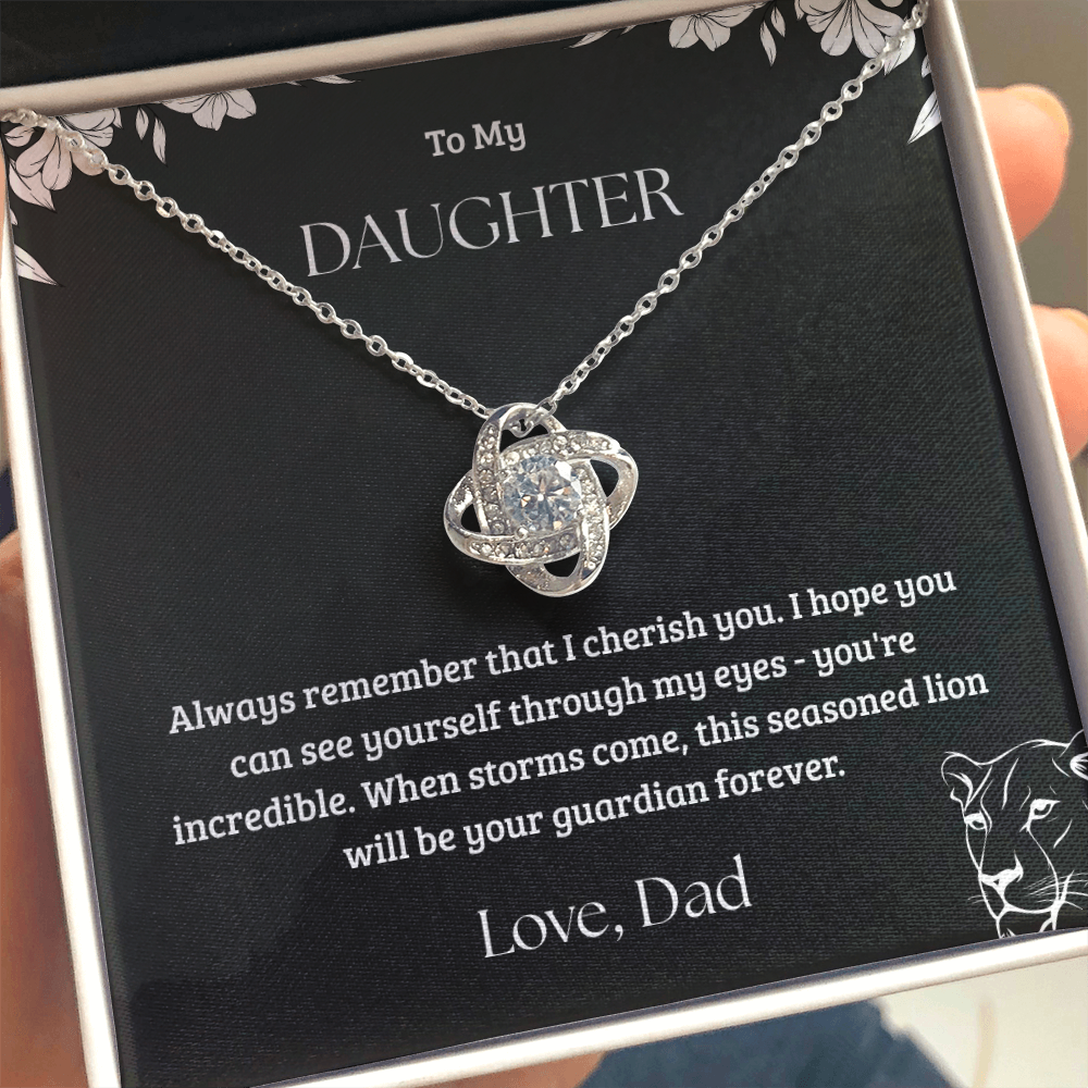 Precious Gift For Daughter - Love Knot Necklace From Dad