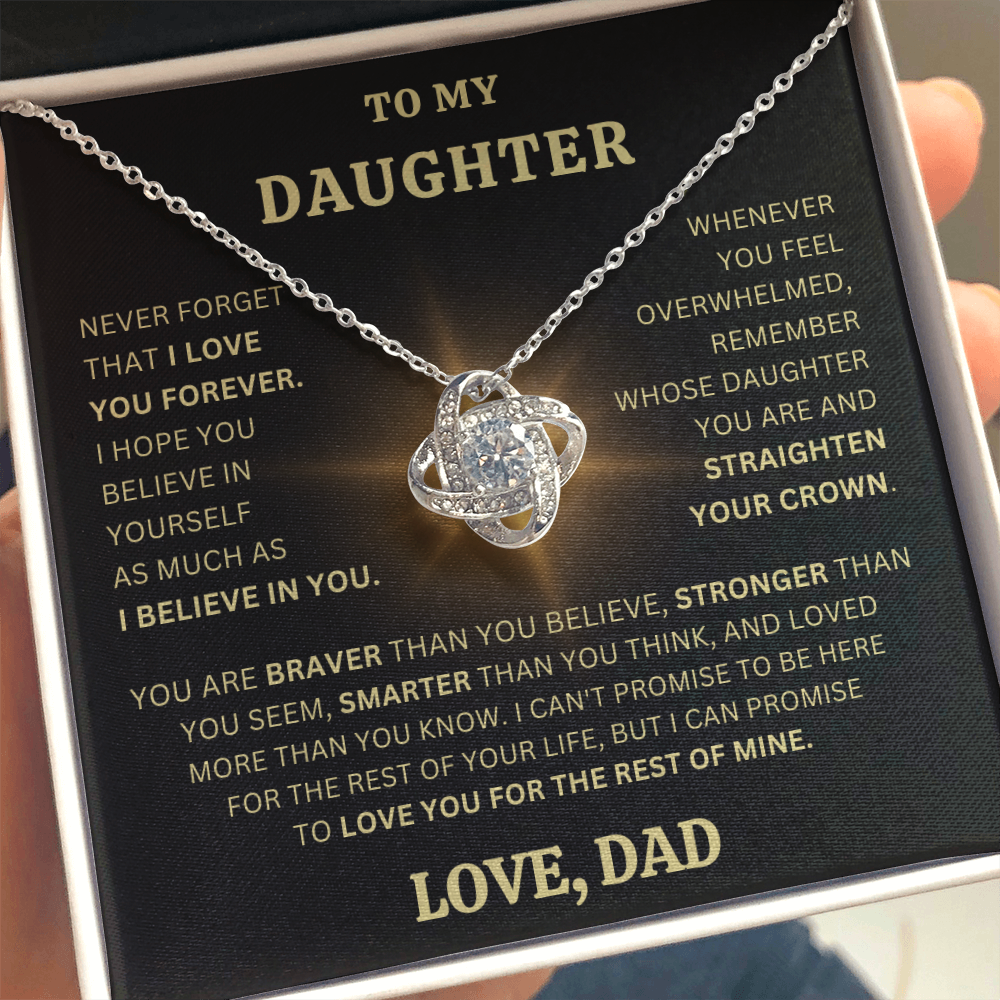 To My Dearest Daughter - Love Knot Necklace
