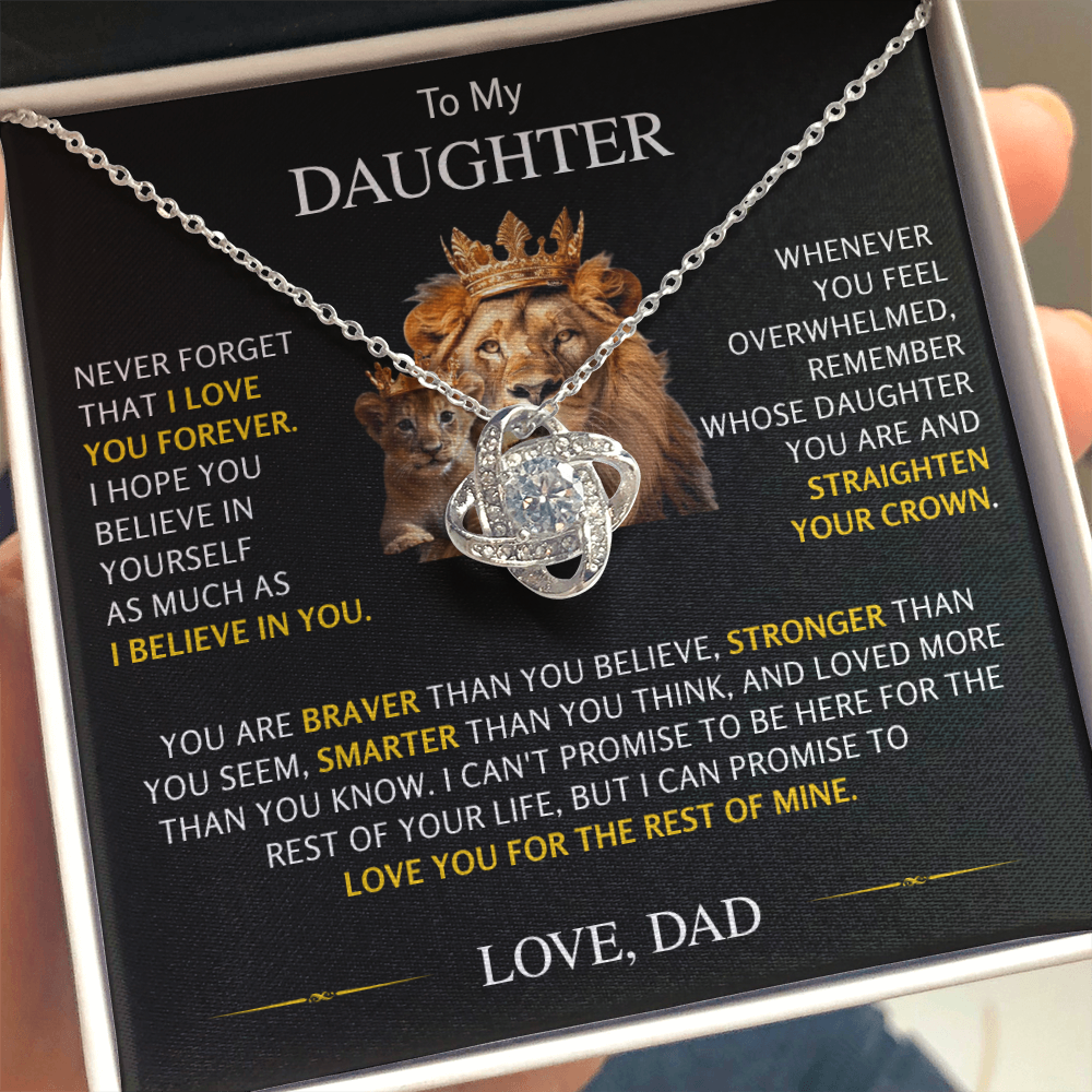 To My Daughter - Love Knot Necklace From Dad