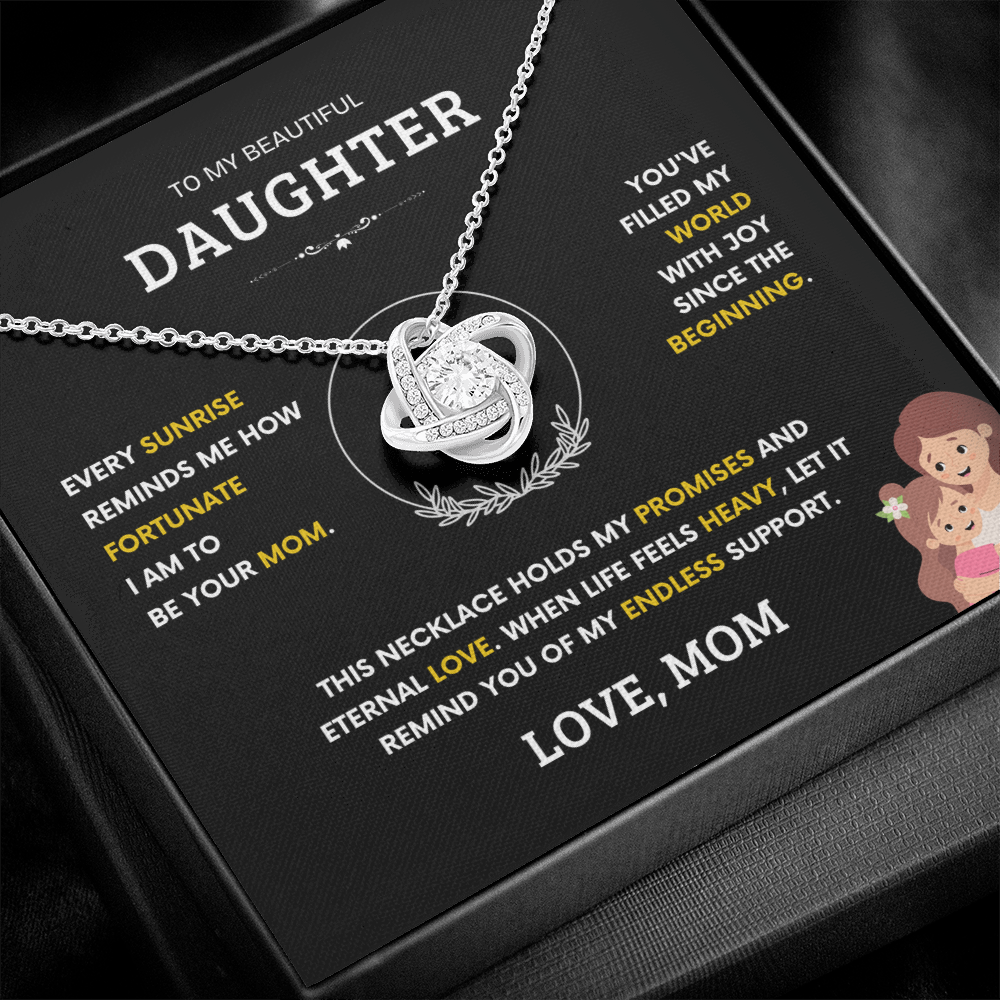 To my Beautiful Daughter - Love Knot Necklace