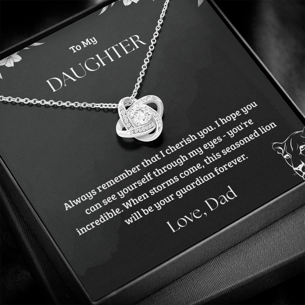 Precious Gift For Daughter - Love Knot Necklace From Dad