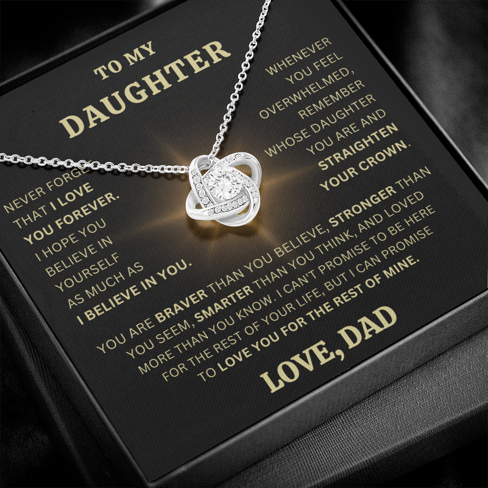 To My Dearest Daughter - Love Knot Necklace