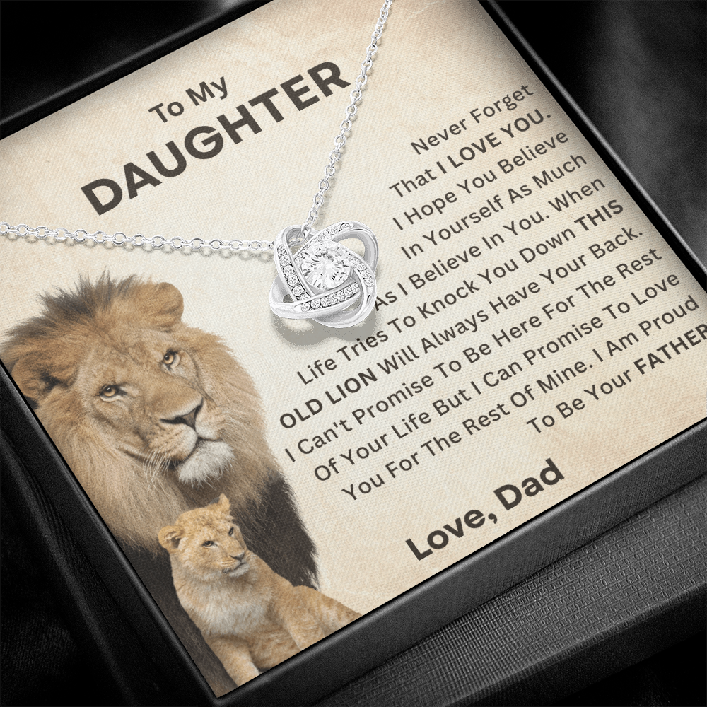 Love Knot Necklace for Daughter - Unbreakable Bond, Father-Daughter Gift, Jewelry Gift