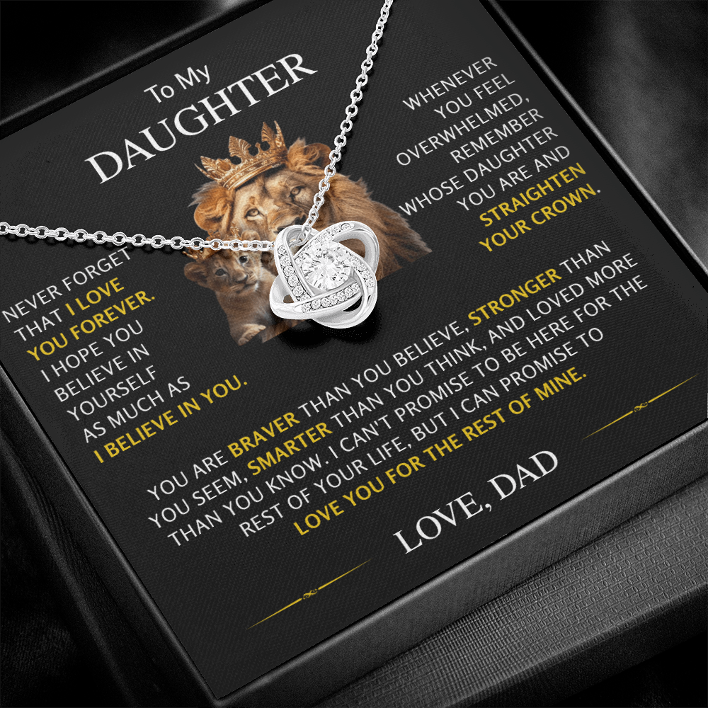 To My Daughter - Love Knot Necklace From Dad