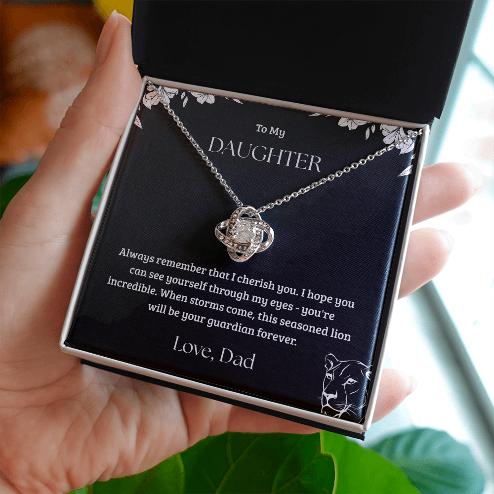 Precious Gift For Daughter - Love Knot Necklace From Dad