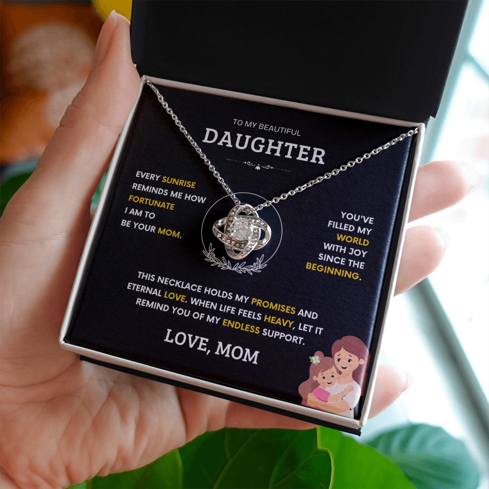 To my Beautiful Daughter - Love Knot Necklace