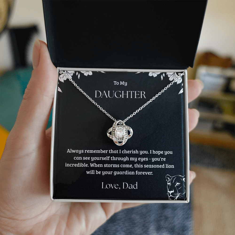 Precious Gift For Daughter - Love Knot Necklace From Dad