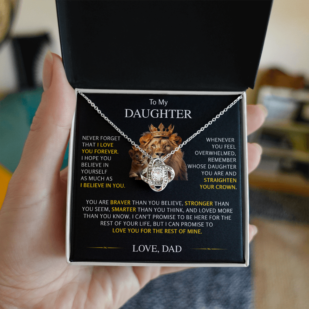 To My Daughter - Love Knot Necklace From Dad