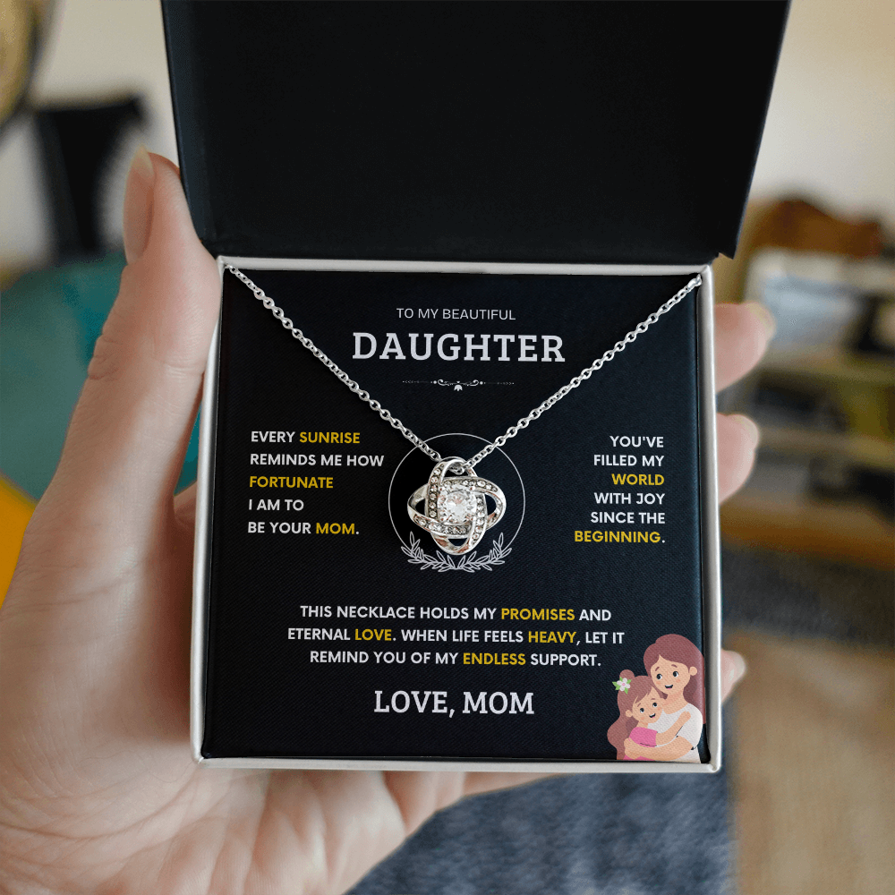 To my Beautiful Daughter - Love Knot Necklace