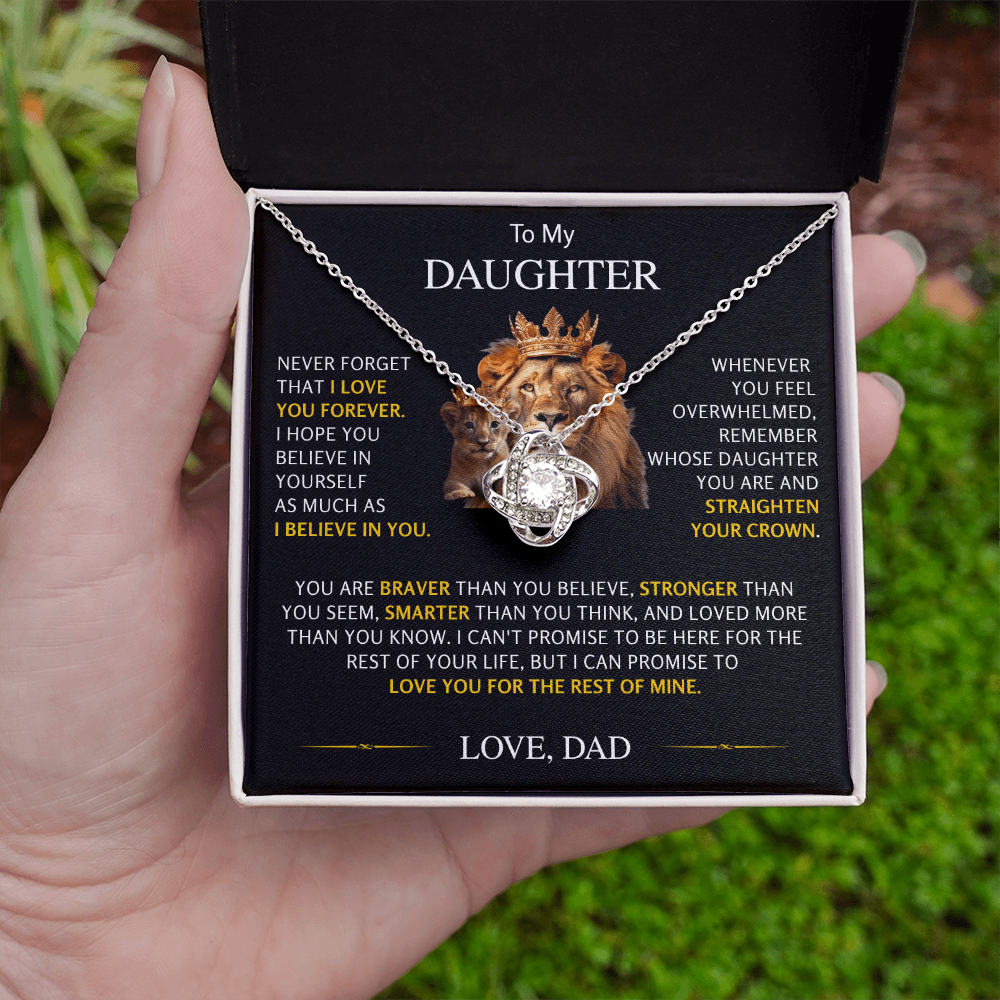 To My Daughter - Love Knot Necklace From Dad