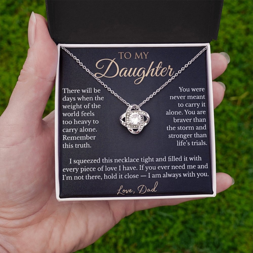 To My Daughter - Love Knot Necklace
