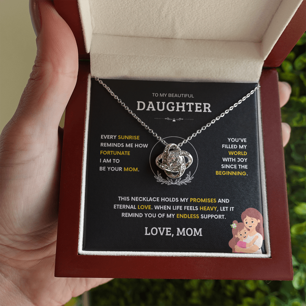 To my Beautiful Daughter - Love Knot Necklace