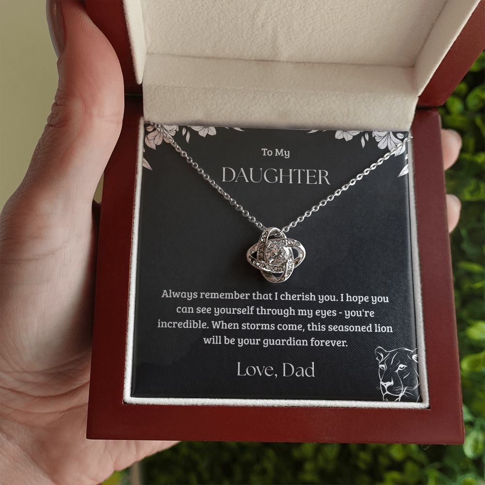 Precious Gift For Daughter - Love Knot Necklace From Dad