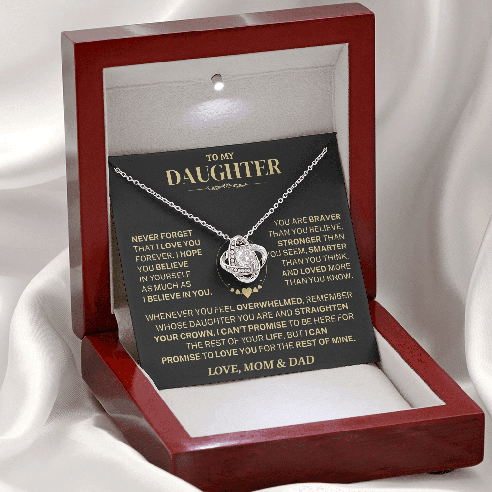 To My Daughter – A Father’s Eternal Love Knot Necklace
