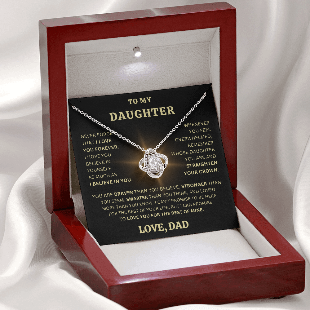 To My Dearest Daughter - Love Knot Necklace