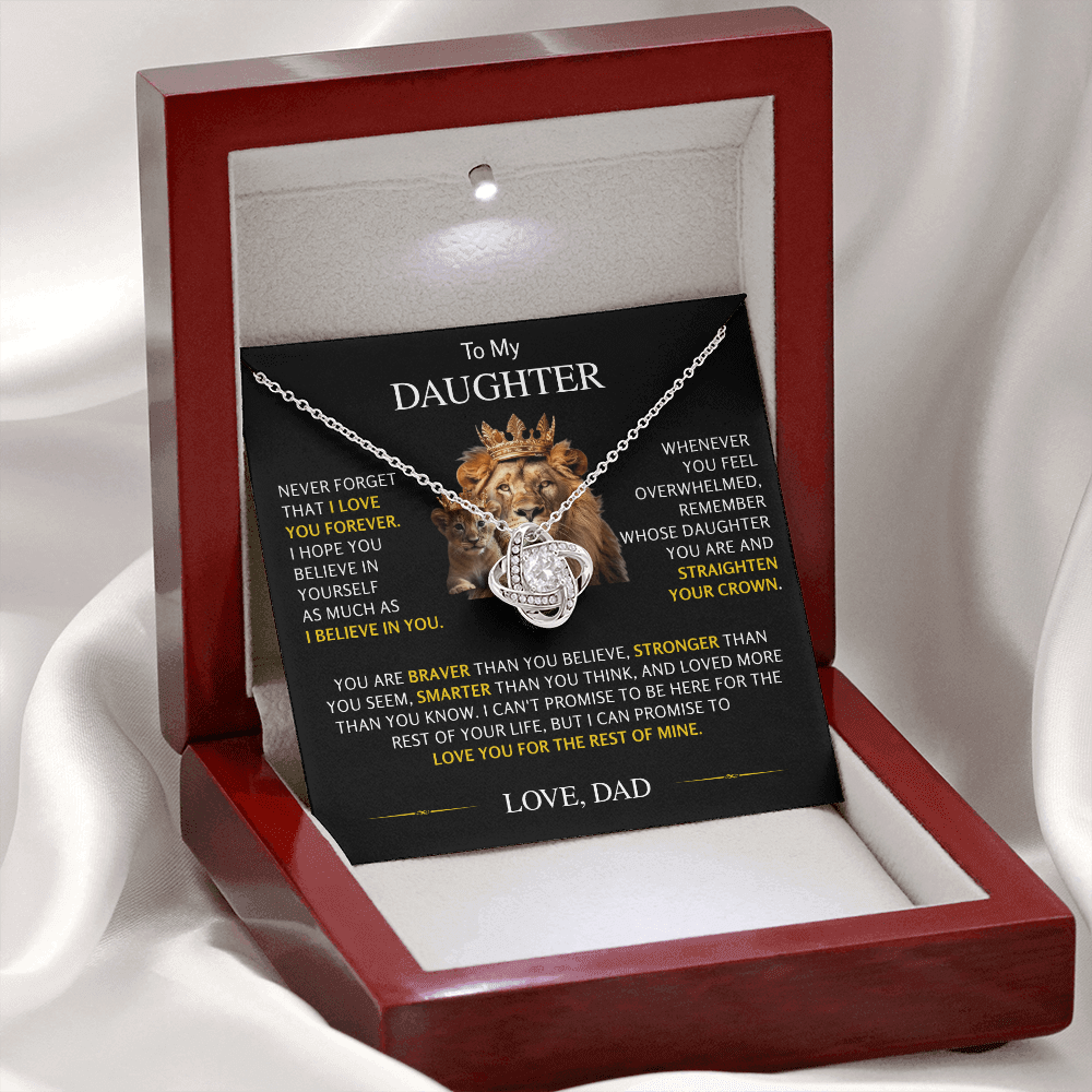 To My Daughter - Love Knot Necklace From Dad