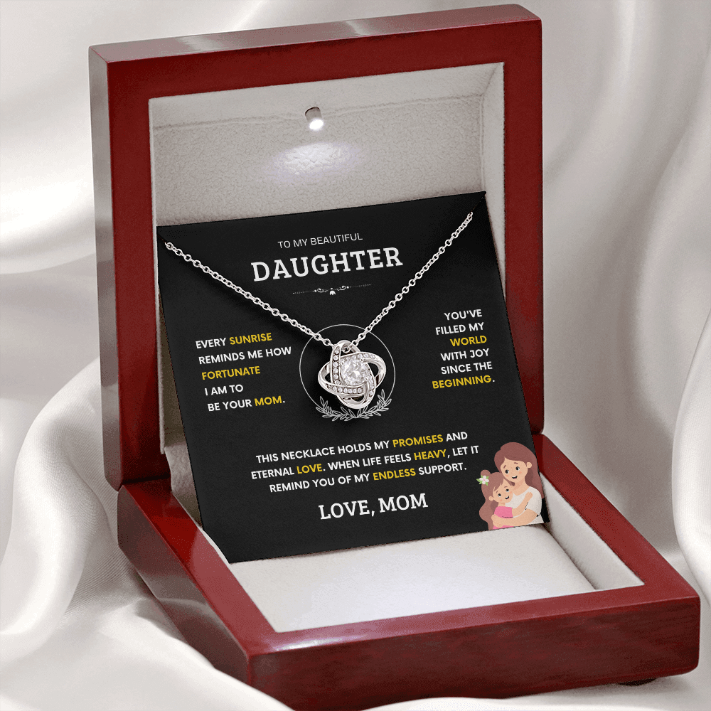 To my Beautiful Daughter - Love Knot Necklace