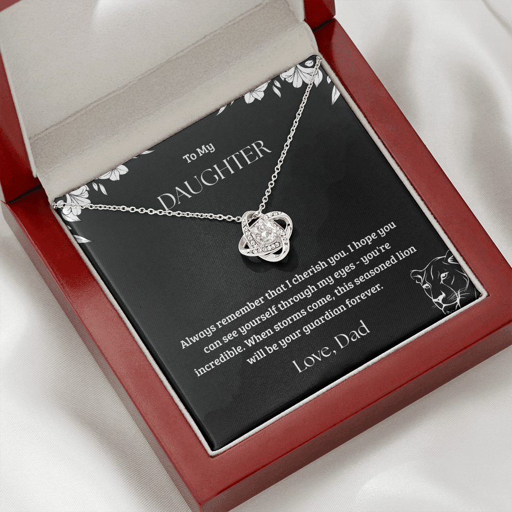 Precious Gift For Daughter - Love Knot Necklace From Dad