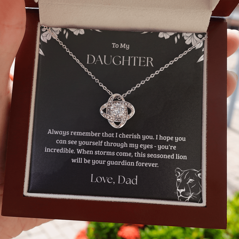Precious Gift For Daughter - Love Knot Necklace From Dad