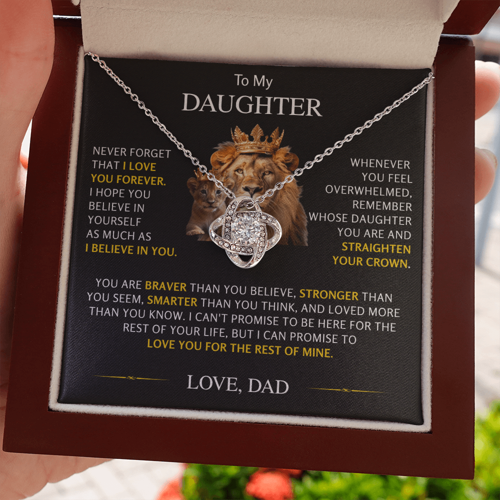 To My Daughter - Love Knot Necklace From Dad