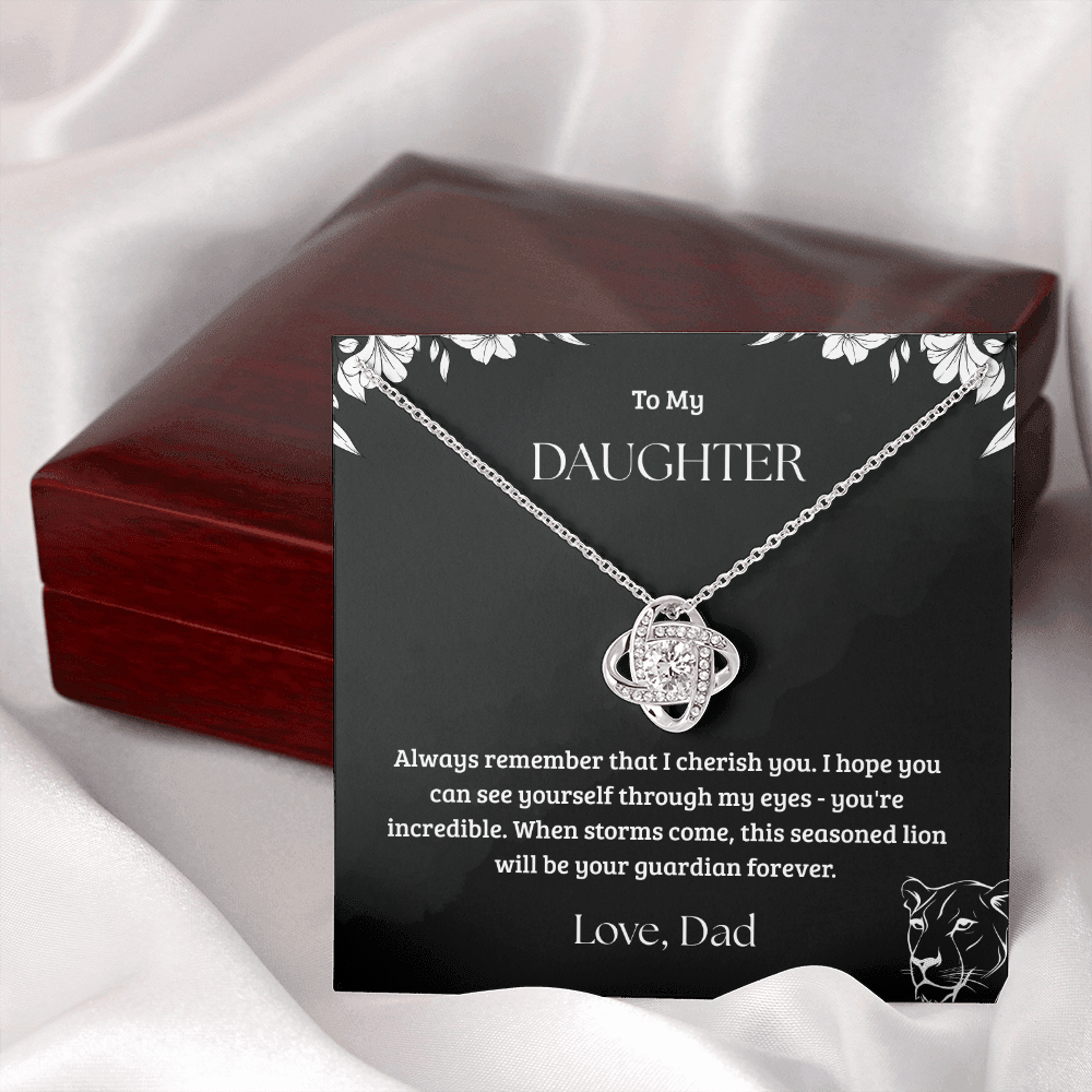 Precious Gift For Daughter - Love Knot Necklace From Dad