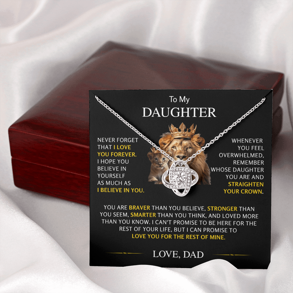 To My Daughter - Love Knot Necklace From Dad