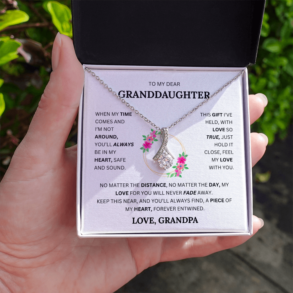 Alluring Beauty Necklace – Elegant CZ Pendant for Granddaughter, Timeless Gift from Grandpa