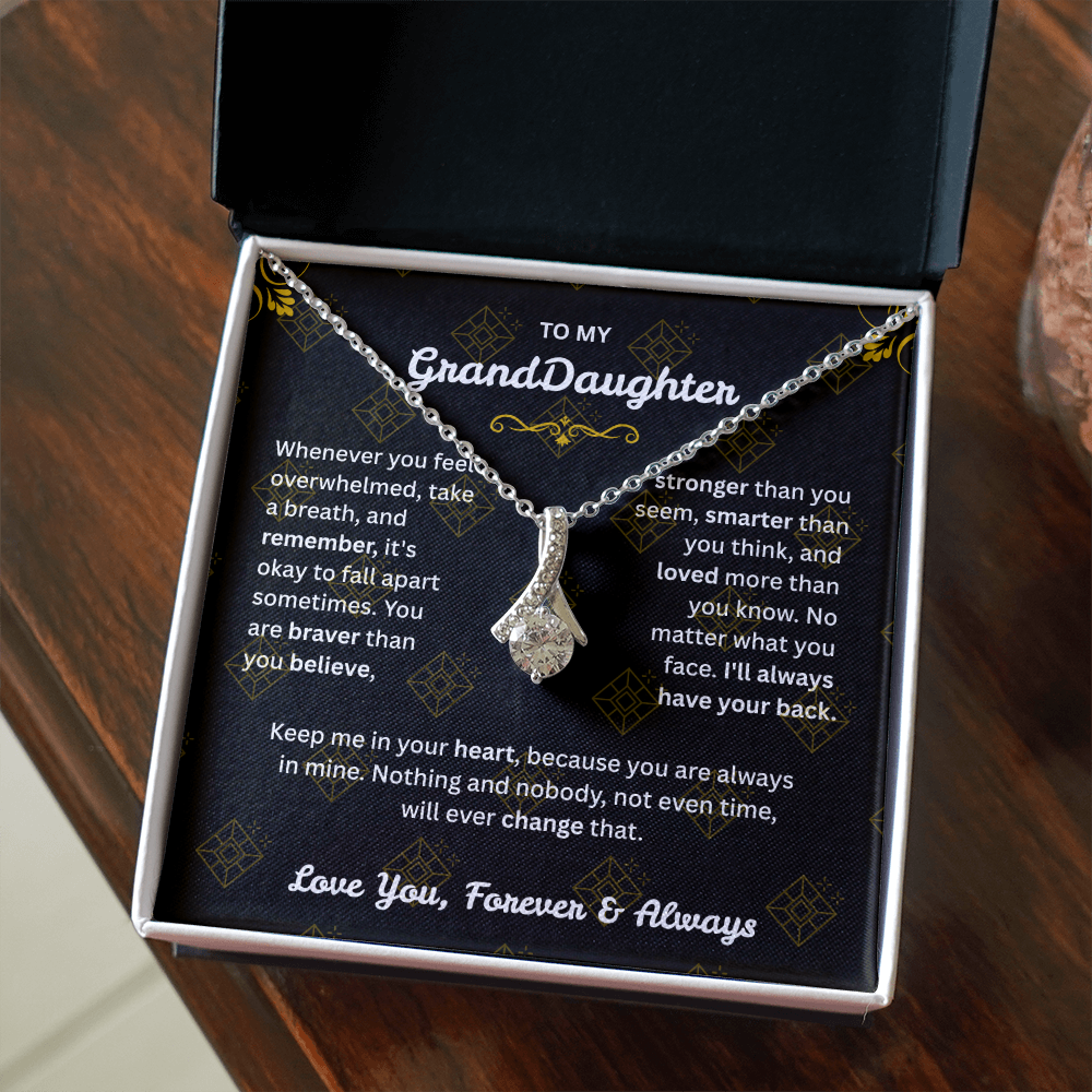 Alluring Beauty Necklace for Granddaughter – Premium CZ Stones – Perfect Gift for Granddaughter