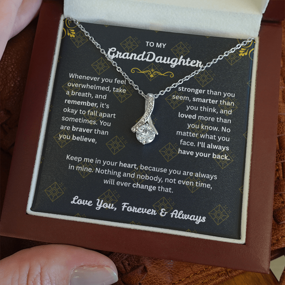Alluring Beauty Necklace for Granddaughter – Premium CZ Stones – Perfect Gift for Granddaughter