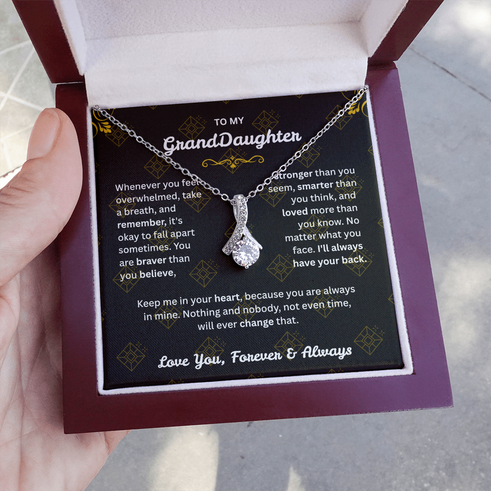 Alluring Beauty Necklace for Granddaughter – Premium CZ Stones – Perfect Gift for Granddaughter