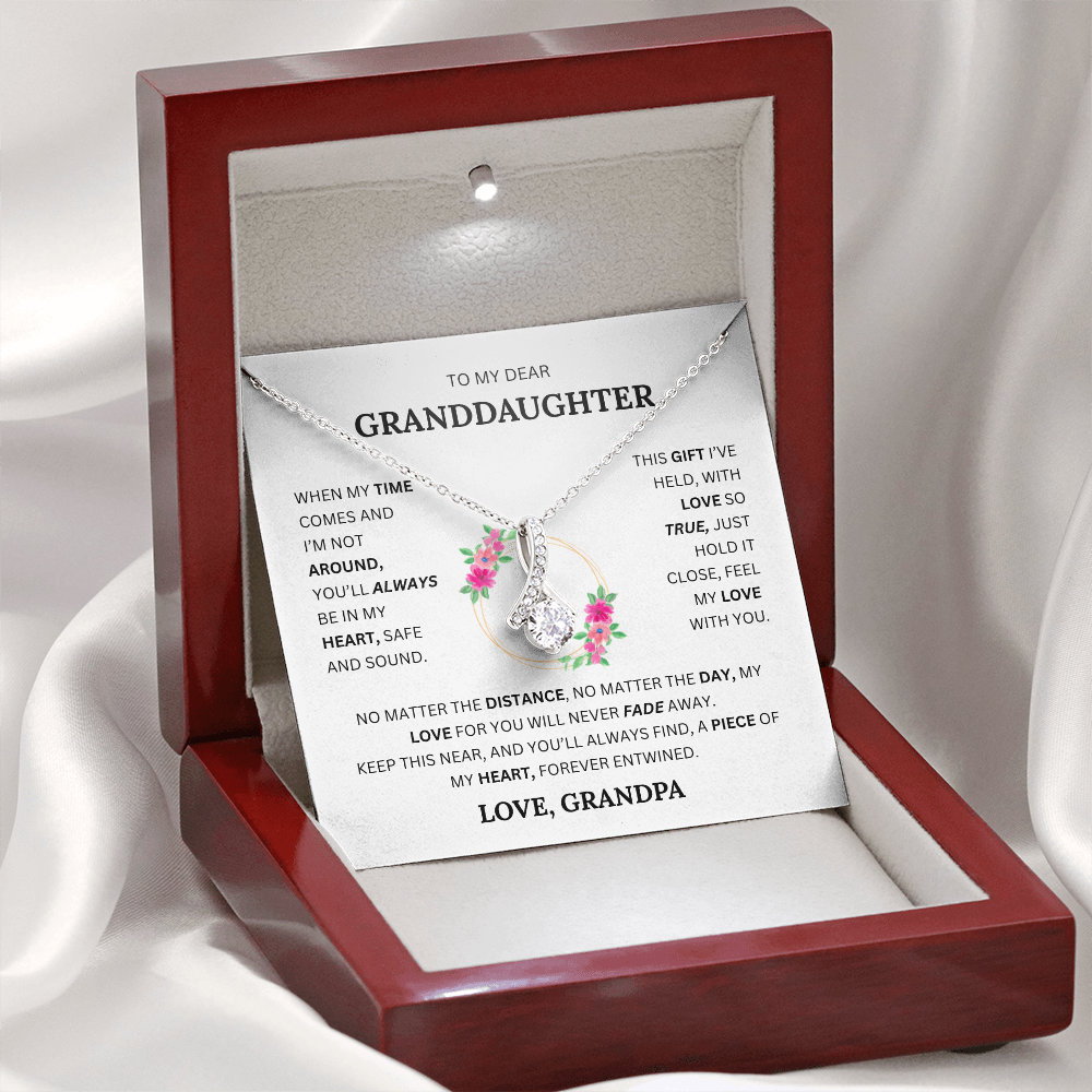 Alluring Beauty Necklace – Elegant CZ Pendant for Granddaughter, Timeless Gift from Grandpa