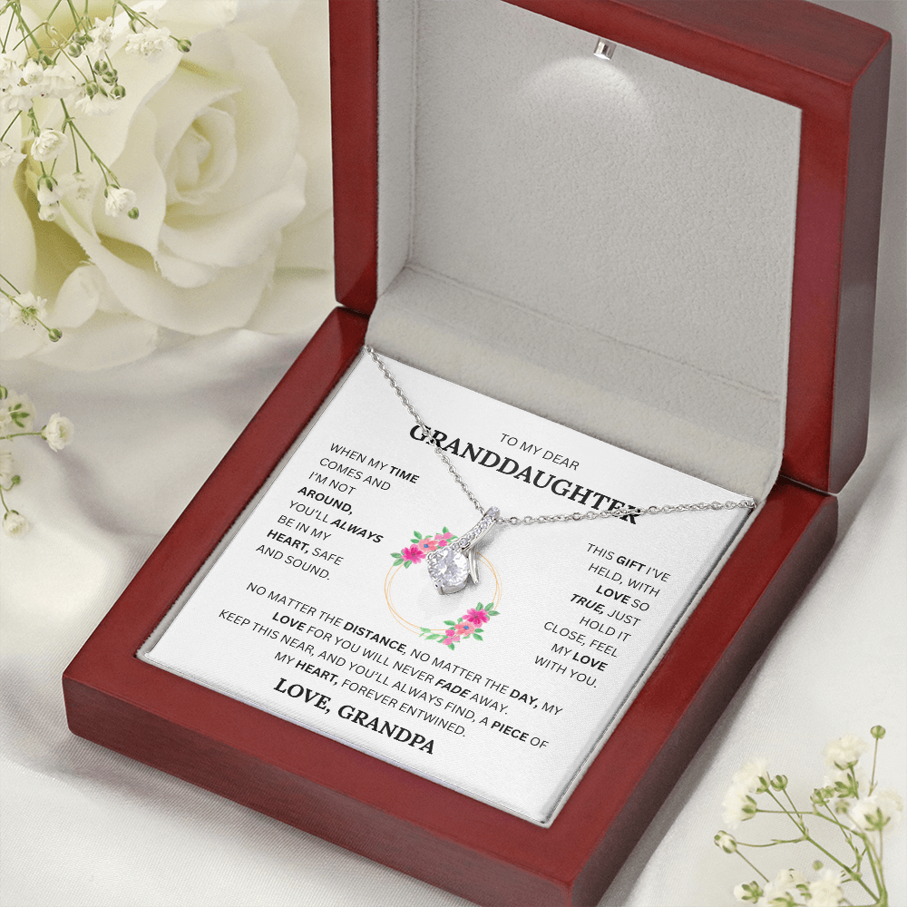 Alluring Beauty Necklace – Elegant CZ Pendant for Granddaughter, Timeless Gift from Grandpa