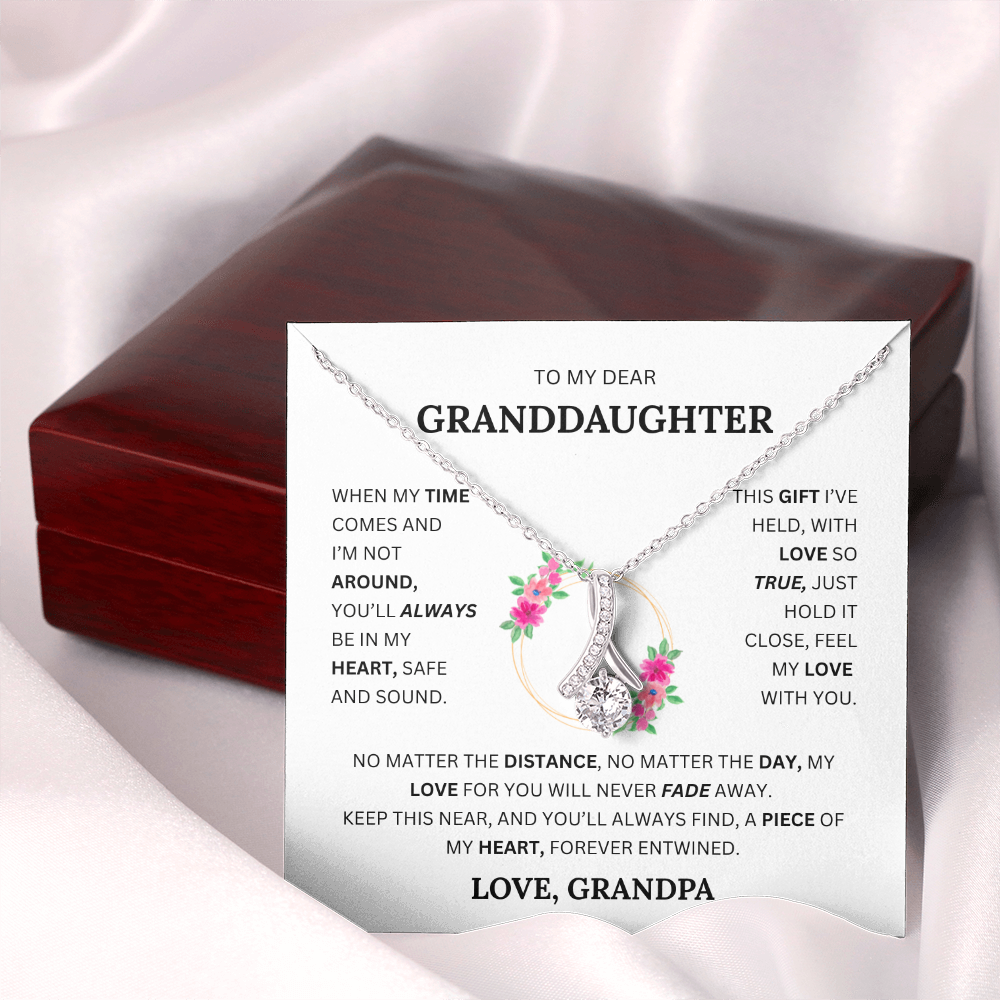 Alluring Beauty Necklace – Elegant CZ Pendant for Granddaughter, Timeless Gift from Grandpa